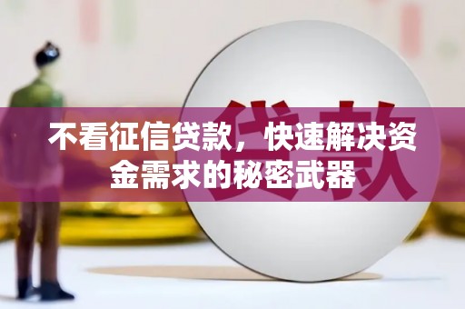藁城不看征信贷款，快速解决资金需求的秘密武器