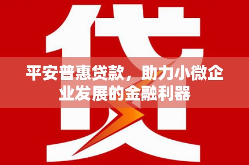 藁城平安普惠贷款，助力小微企业发展的金融利器