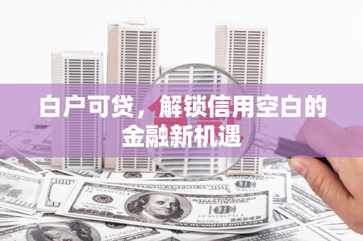 藁城白户可贷，解锁信用空白的金融新机遇