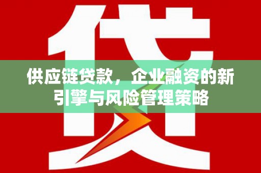 藁城供应链贷款，企业融资的新引擎与风险管理策略