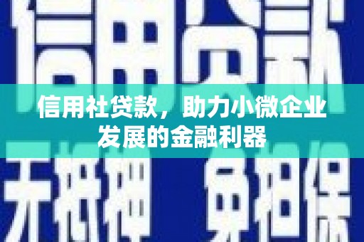 藁城信用社贷款，助力小微企业发展的金融利器